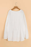Round Neck Long Sleeve Sweatshirt - Trendsi - Flyclothing LLC