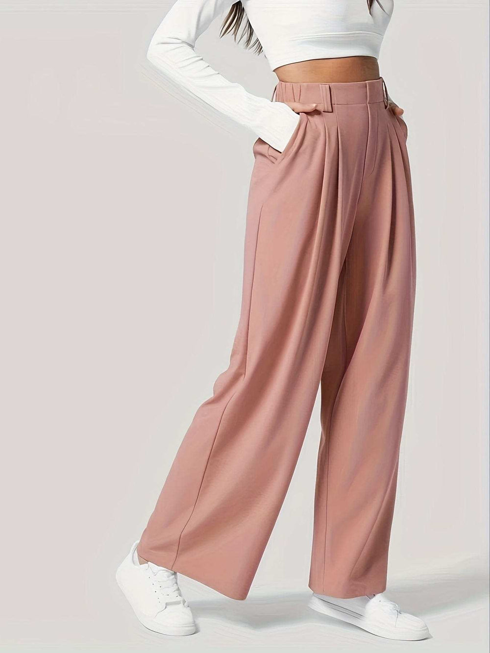 Wide Leg Pants with Pockets - Trendsi - Flyclothing LLC
