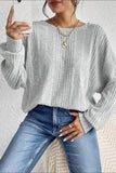 Crossover Backless Long Sleeve Knit Top - Trendsi