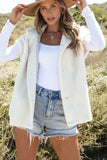 Fuzzy Mock Neck Button Up Vest Coat - Trendsi