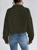 Snap Down Long Sleeve Jacket - Trendsi - Flyclothing LLC