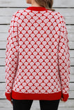Angel Wings Contrast Round Neck Dropped Shoulder Sweater - Trendsi