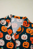 Pumpkin Printed Short Sleeve Top and Pants Lounge Set - Trendsi - Flyclothing LLC