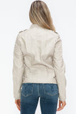 Snobbish PU Leather Biker Jacket with Side Zip Pockets - Trendsi