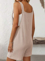 Mandy Texture Adjustable Strap Overalls with Pockets - Trendsi - Flyclothing LLC
