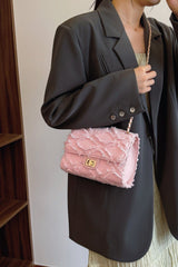 Raw Hem Denim Crossbody Bag - Trendsi