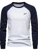Men's Contrast Round Neck Raglan Sleeve T-Shirt - Trendsi - Flyclothing LLC