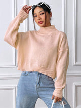 Turtleneck Long Sleeve Sweater - Trendsi - Flyclothing LLC