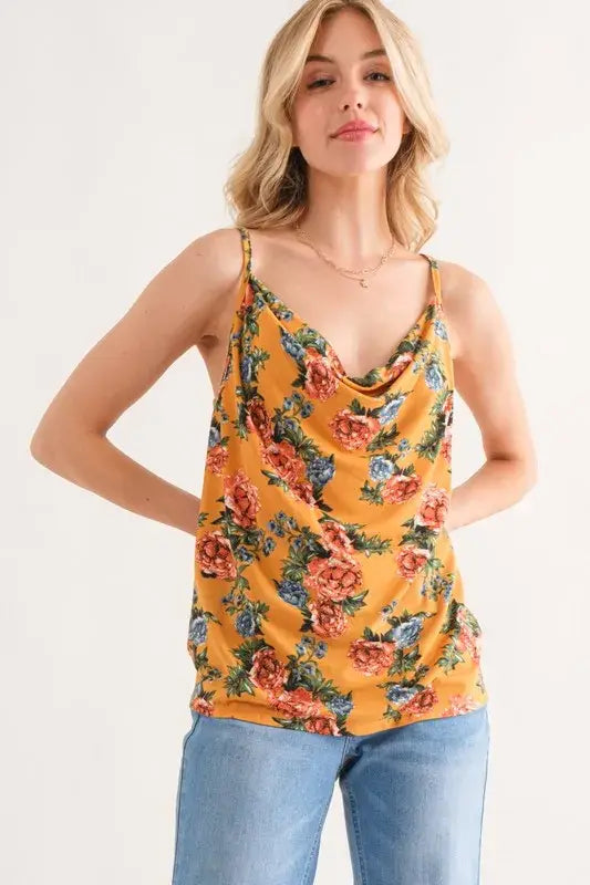 And The Why Floral Printed Casual Tank Top - Trendsi - Flyclothing LLC
