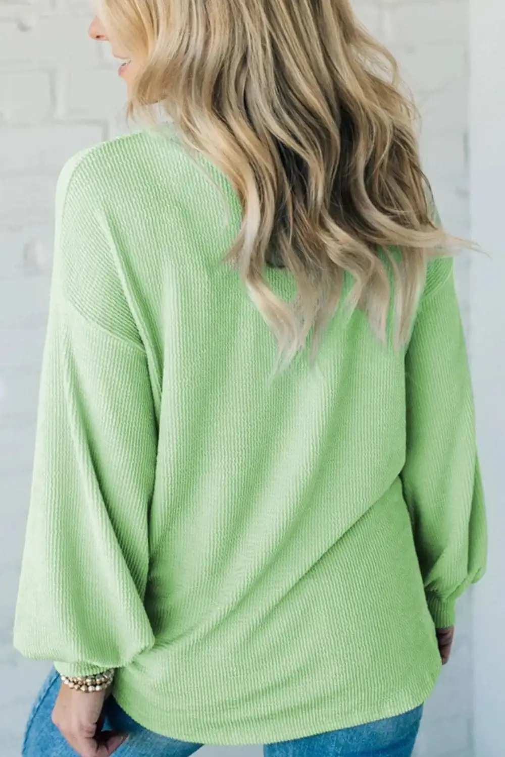 Textured Round Neck Dropped Shoulder Top - Trendsi - Flyclothing LLC