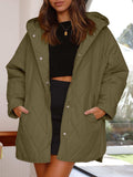 Slit Snap Down Long Sleeve Hooded Jacket - Trendsi - Flyclothing LLC