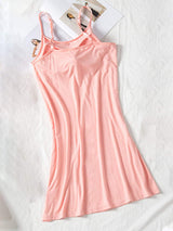 Round Neck Spaghetti Strap Cami Dress with Bra - Trendsi - Flyclothing LLC