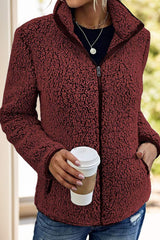 Pocketed Zip Up Turtleneck Jacket - Trendsi - Flyclothing LLC