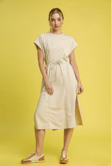 Umgee Side Slit Short Sleeve Midi Tee Dress - Trendsi - Flyclothing LLC