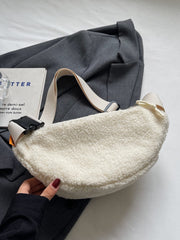 Sherpa Crossbody Bag with Adjustable Strap - Trendsi
