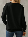 Cat Round Neck Long Sleeve Sweatshirt - Trendsi