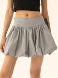 Ruched Bubble Hem Mini Skirt - Trendsi