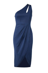 Ruched Cutout Single Shoulder Dress - Trendsi - Flyclothing LLC