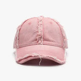 Raw Hem Cotton Baseball Cap - Trendsi - Flyclothing LLC