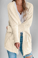 Double Take Pocketed Open Front Long Sleeve Cardigan - Trendsi - Flyclothing LLC
