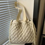 Drawstring Bubble Texture Tote Bag - Trendsi - Flyclothing LLC