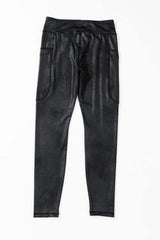 Pocketed V-Cut Waist Leggings - Trendsi - Flyclothing LLC