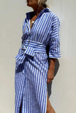 Tied Button Up Three-Quarter Sleeve Dress - Trendsi - Flyclothing LLC