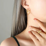 Golden Knot Hoop Earrings - Trendsi - Flyclothing LLC