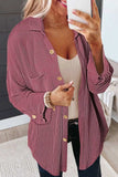 Striped Collared Neck Long Sleeve Shirt - Trendsi - Flyclothing LLC