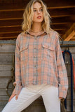 And The Why Full Size Plaid Button Up Raw Hem Shirt - Trendsi - Flyclothing LLC