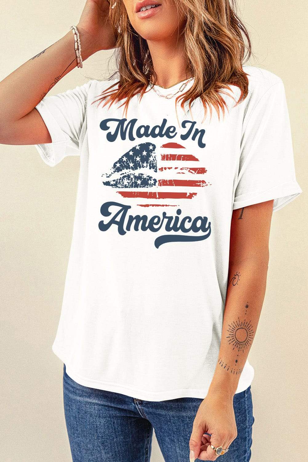 Graphic Round Neck Short Sleeve T-Shirt - Trendsi - Flyclothing LLC