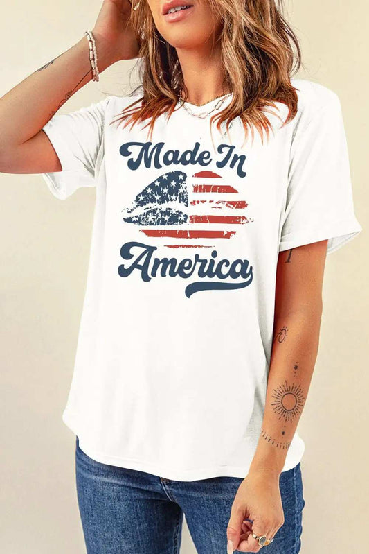 Graphic Round Neck Short Sleeve T-Shirt - Trendsi - Flyclothing LLC