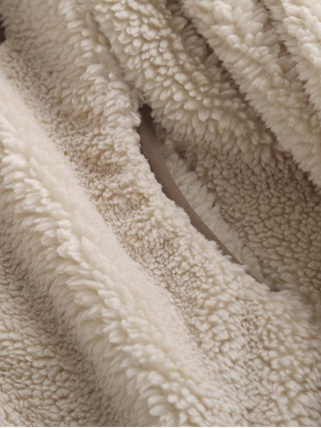 Zip Up Long Sleeve Plush Jacket - Trendsi - Flyclothing LLC