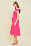 HEYSON Off-Shoulder Smocked Midi Dress - Trendsi