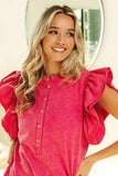 BiBi Mineral Washed Terry Top - Trendsi - Flyclothing LLC