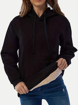 Drawstring Long Sleeve Hoodie with Kangaroo Pocket - Trendsi - Flyclothing LLC