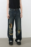 Men's Distressed Wide Leg Jeans - Trendsi