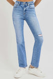 RISEN Full Size Distressed High-Rise Ankle Straight Jeans - Trendsi - Flyclothing LLC