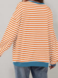 Contrast Striped Long Sleeve Sweatshirt - Trendsi - Flyclothing LLC