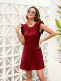Ruffled Round Neck Mini Dress - Trendsi - Flyclothing LLC