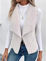 Cozy Fleece Open Front Vest Coat - Trendsi - Flyclothing LLC