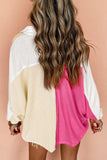 Pocketed Contrast Long Sleeve Sweatshirt - Trendsi - Flyclothing LLC