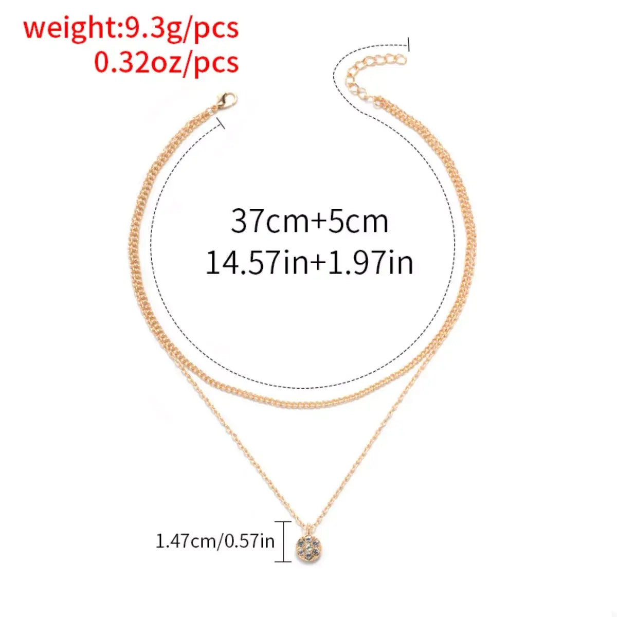 Double Layered Pendant Necklace - Trendsi - Flyclothing LLC