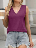 Classic V-Neck Sleeveless Tank Top - Trendsi - Flyclothing LLC