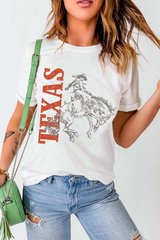 Graphic Round Neck Short Sleeve T-Shirt - Trendsi - Flyclothing LLC