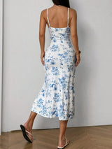 Floral Print Ruched Slit Cami Dress - Trendsi - Flyclothing LLC