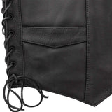 Deadwood Men's Motorcycle Western Style Leather Vest - First Manufacturing Company - Flyclothing LLC