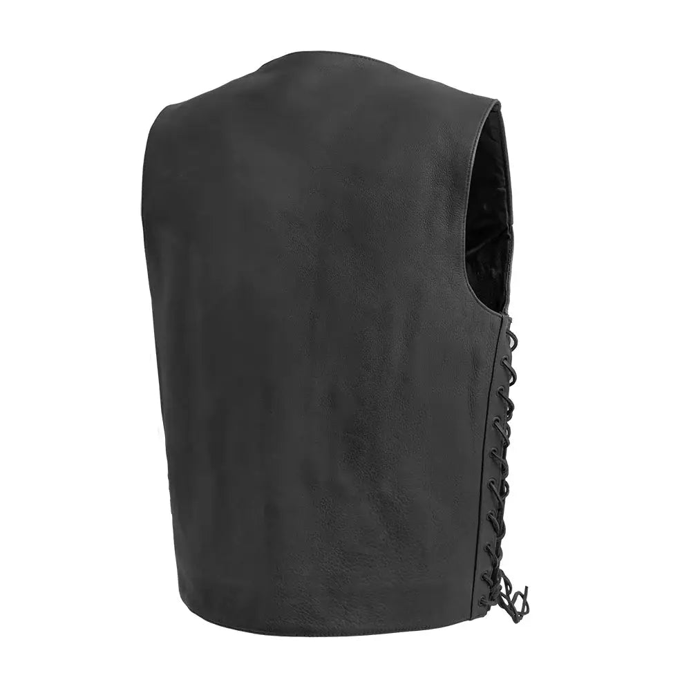 Deadwood Men's Motorcycle Western Style Leather Vest - First Manufacturing Company - Flyclothing LLC