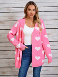 Angel Wings Heart Open Front Long Sleeve Cardigan - Trendsi - Flyclothing LLC