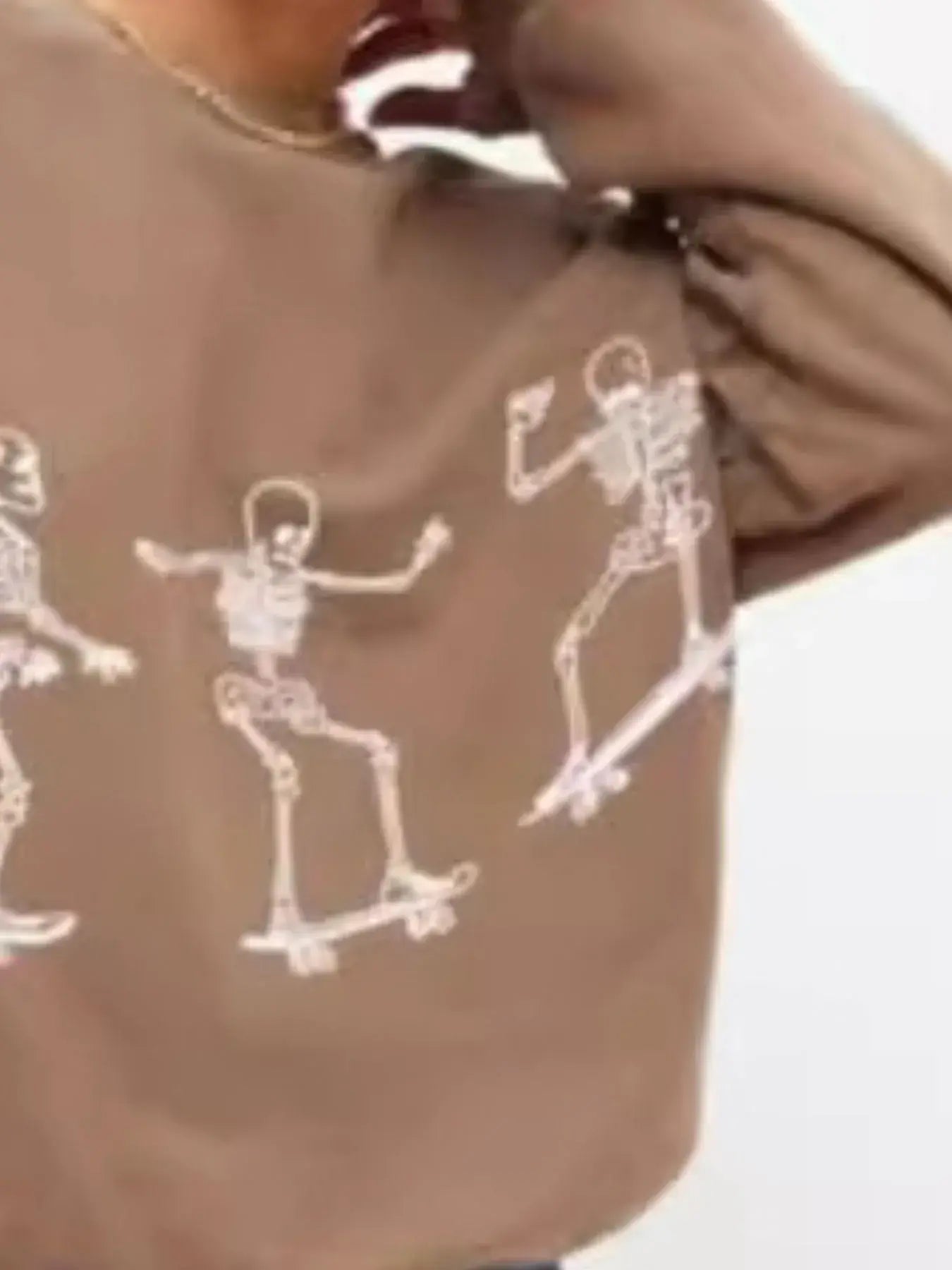 Skeleton Graphic Oversized Sweatshirt - Trendsi - Flyclothing LLC